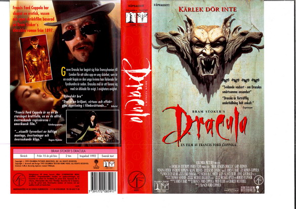 DRACULA (1992) (vhs-omslag)